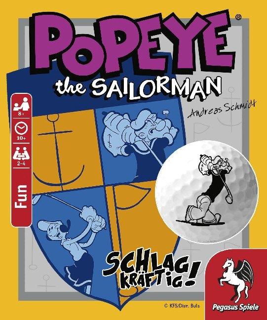 Actual product image Pegasus 20045G - Popeye - powerful!, Beer lid game, 2-4 players, from 8 years (DE edition) (German)