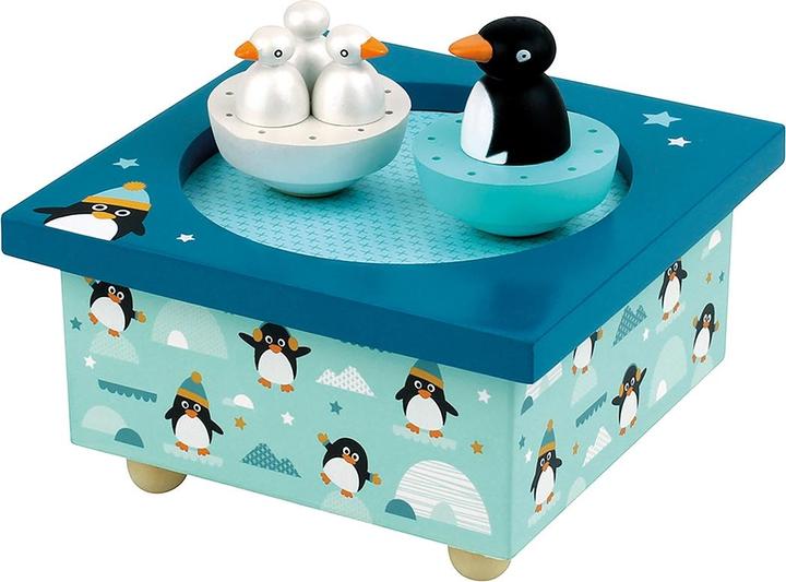 Trousselier Music box with dancing penguins, magnetic