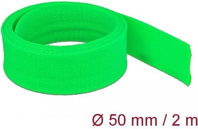 Produktbild Delock Geflechtschlauch dehnbar 2 m x 50 mm grün (Kabelschlauch, 200 cm)