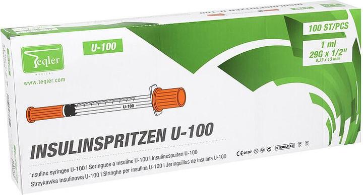 Image du produit Teqler Seringues à insuline U100 0,33x13mm (Seringue d'insuline)