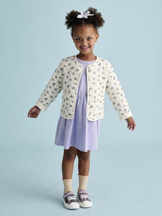 Produktbild Vertbaudet Mädchen-Set: Geblümte Jacke mit Steppnähten & Kleid (146)