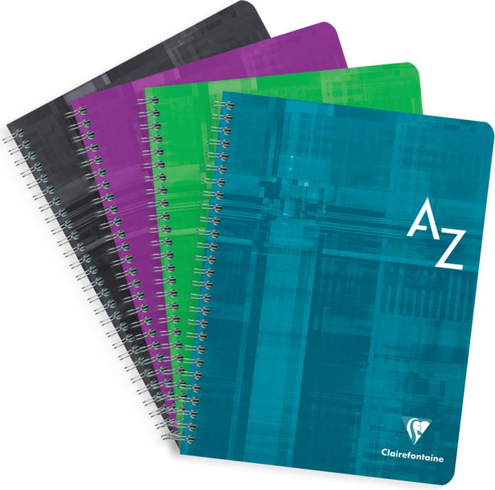 Image du produit Clairefontaine Carnet à spirales avec index A -Z (17 x 22 cm, Quadrillé)