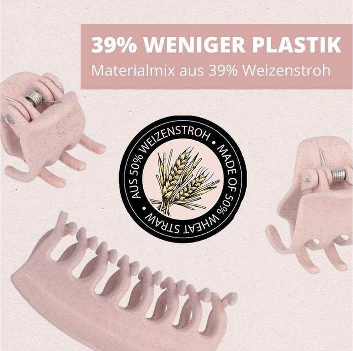 Produktbild Parsa Beauty PARSA Nature Love Haarklammer, rosa Klein, 6 Stk., aus Weizenstroh (6 Stk.)