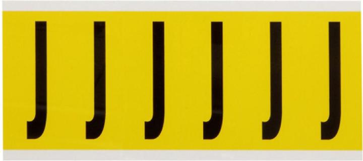 Image du produit Brady 3450-J, B-499, Tissu nylon, lettre J, noir sur jaune, 38 x 89mm, taille de la police. 75mm(25 K. á (3.80 cm)