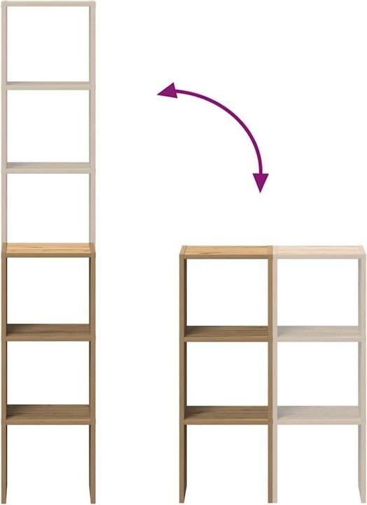 Productafbeelding VidaXL Boekenplanken 2 stuks stapelbaar Artisan eiken 30x30x80 cm (30 x 30 x 80 cm)