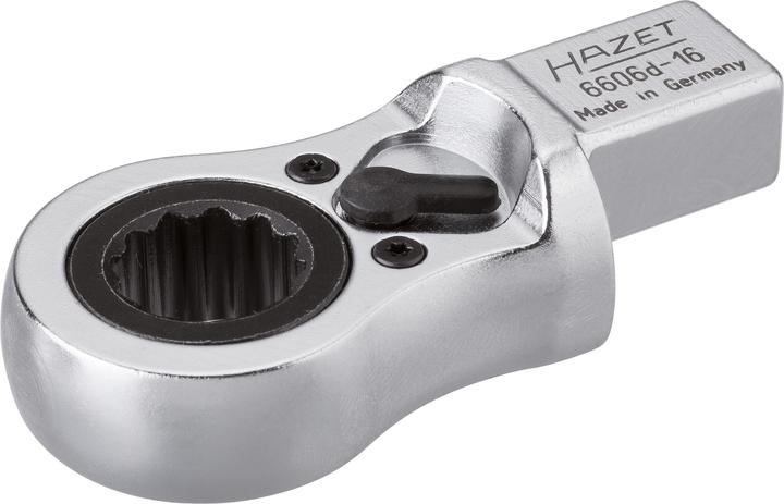 Produktbild HAZET Einsteck-Ratschen-Ringschlüssel 6606D-16 ∙ Einsteck-Vierkant 14 x 18 mm ∙ Aussen Doppel-Sechsk… (1/2", 320 Nm)