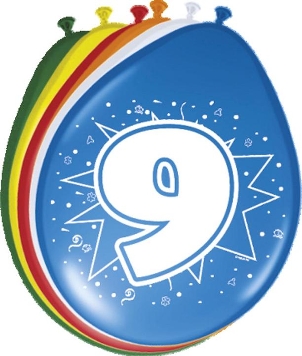 Produktbild Folat Anzahl Luftballons 9 Jahre (8 x)