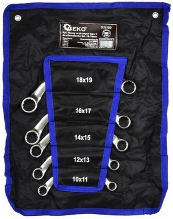 Actual product image GEKO Ring spanner type C for alternators, set Ã 5 pieces, 10-19 mm (19 mm, 12 mm, 14 mm, 16 mm, 10 mm, 18 mm, 17 mm, 11 mm, 15 mm, 13 mm)