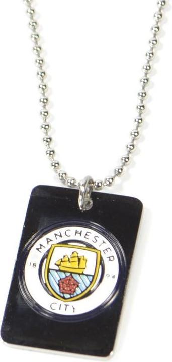 Manchester City FC Wappen Erkennungsmarke und Kette Emaille (100% synthetisches Material)