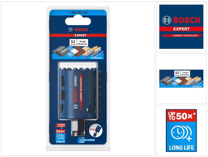 Immagine prodotto Bosch Professional Zubehör Sega a tazza EXPERT Tough Material, 51 x 60 mm (51 millimetri)