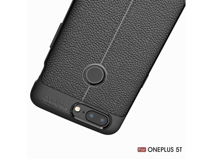 Actual product image Screenguard OnePlus 5T Case Leather Design TPU Cover (OnePlus 5T)