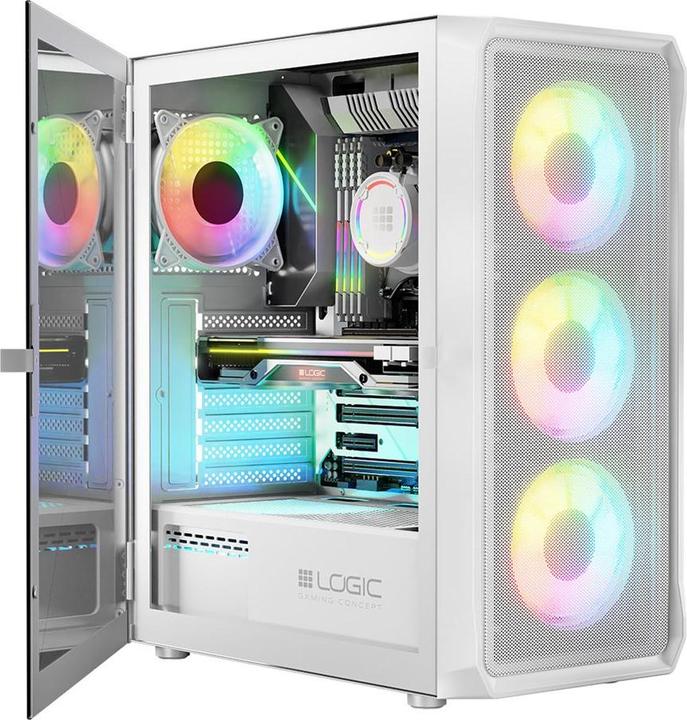 Produktbild Logic PORTOS ARGB MINIDI USB-3.0-Gehäuse Weiss (ATX)
