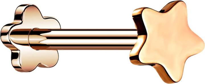 Star Piercing Micro Threadless Labret Blume rosegold Stern (Titan G23, ohne Messing)