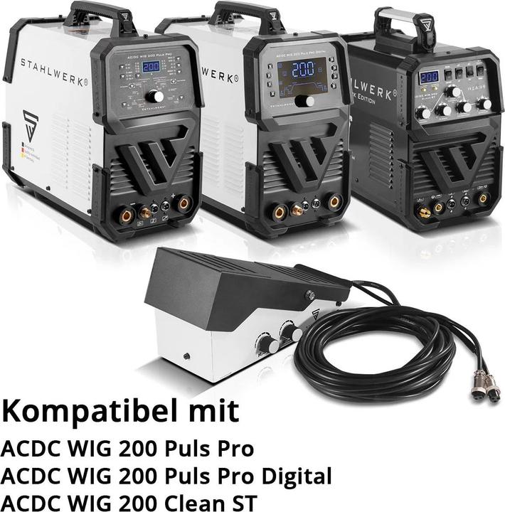 Actual product image Stahlwerk TIG foot pedal AC/DC TIG 200 Pulse Pro and AC/DC TIG 200 Pulse Pro Digital