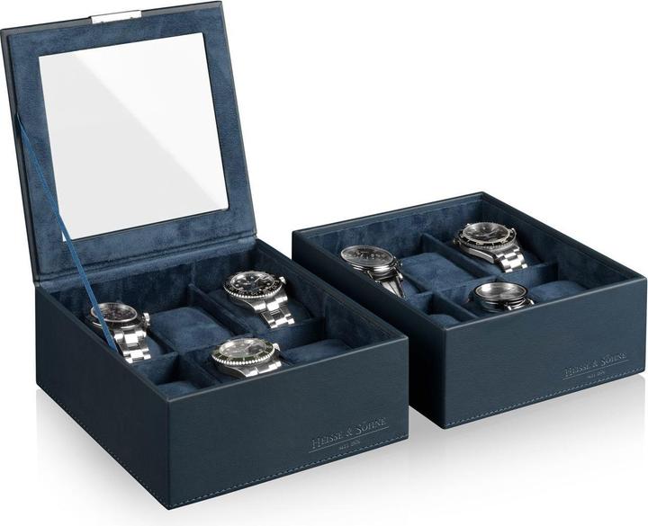 Produktbild Heisse & Söhne Stapelbares Schmuckkästchen Mirage L - Unterteil: Uhrenbox für 6 Uhren - Blau