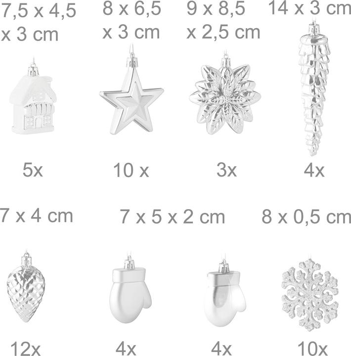 Produktbild Relaxdays 100-tlg. Weihnachtskugeln-Set (100 -teilig)