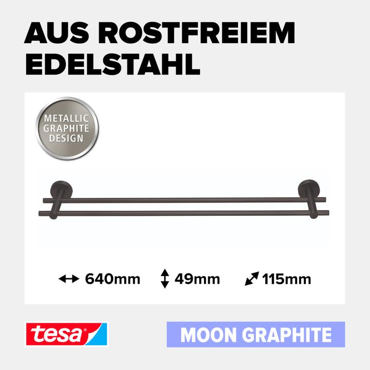 Immagine prodotto tesa ® MOON, portasciugamani doppio in grafite
