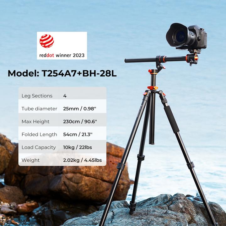 Image du produit K&F Concept T254A7 + tête de trépied BH-28L (Métal)