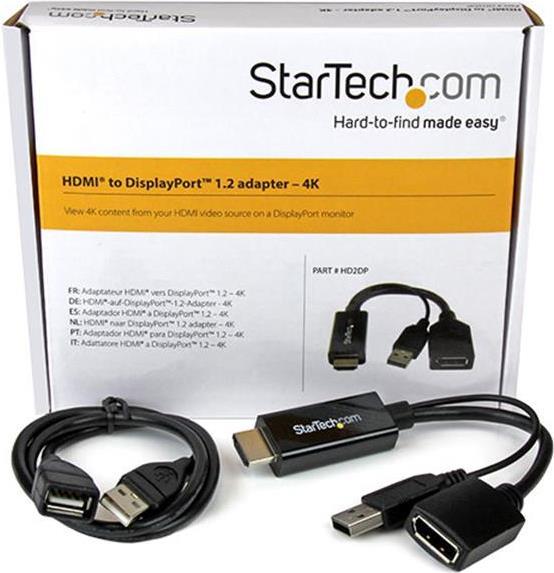 Immagine prodotto StarTech ADATTATORE DA HDMI A DP 1.2 - 4K (USB, HDMI, 25.50 cm)