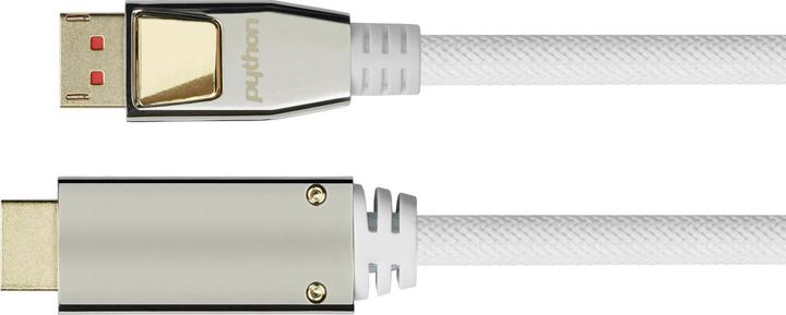 Produktbild Python PYT M0223 DP 1.4 auf HDMI 2.0 A Stecker, Nylon, 4K@60Hz, 3 m, weiss (3 m, HDMI)