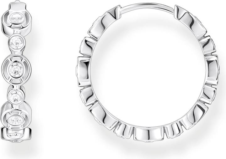 Thomas Sabo Creolen Kreise mit Weissen Steinen Silber (925er Silber)