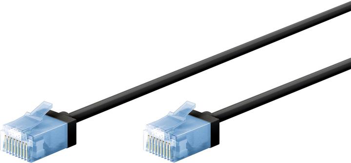 Produktbild Goobay Ultraflexibles CAT 6A Patchkabel, slim, U/UTP, schwarz (U/UTP, CAT6a, 0.25 m)