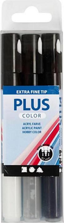 Actual product image Creativ Company Acrylic Marker Plus Color 0.7 mm Set of 3, White/Grey/Black (White, Black, Grey, 0.70 mm, 3 x)