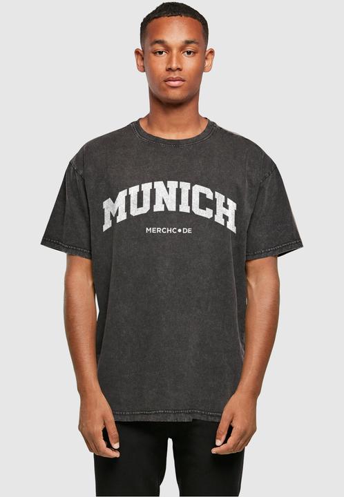 Actual product image Merchcode Munich Wording - Acid Washed Oversize Tee - 113017 (M)