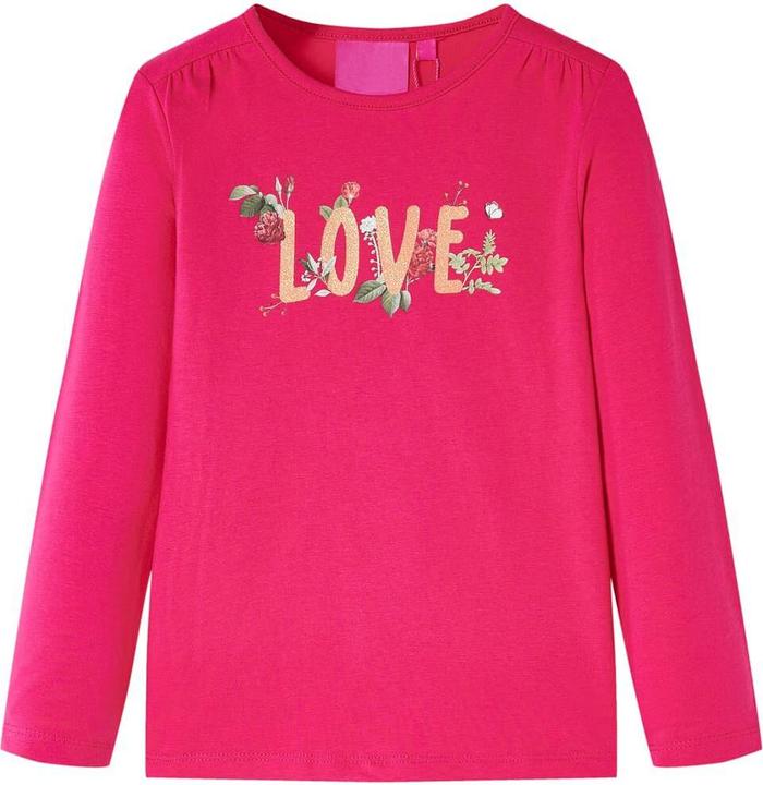 VidaXL Kinder-Langarmshirt Knallrosa 104,Material: 95 % Baumwolle (104)