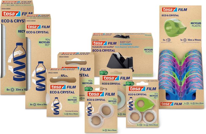 Image du produit tesa Film adhésif 8ST PET ECO & CRYSTAL clair (19 mm)