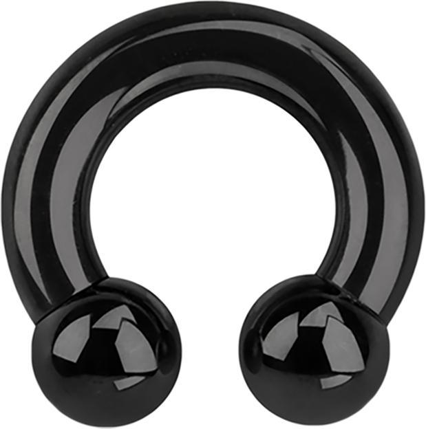 Immagine prodotto Star Piercing Barbell circolare filetto interno nero con due sfere (senza ottone, Acciaio chirurgico 316L)