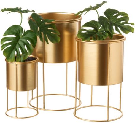 Produktbild J-Line Übertopf Auf Fuss Metall Gold Large