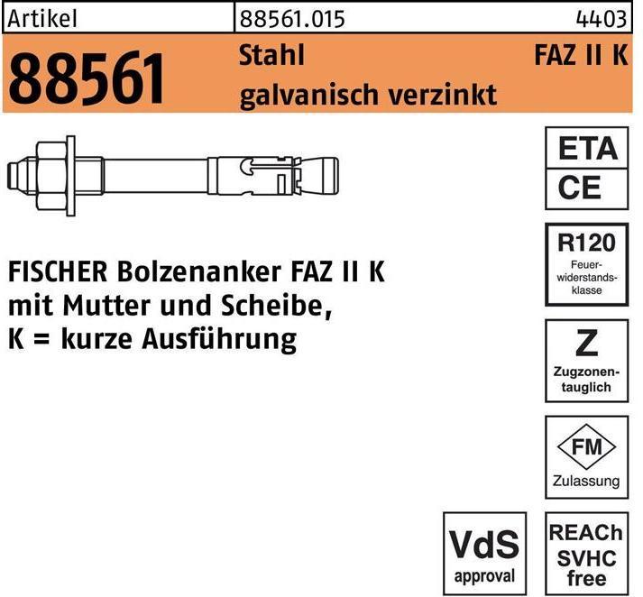 Productafbeelding Fischer Ankerbout R 88561 FAZ II 10/ 20K Staal elektrolytisch verzinkt (25 Pcs.)