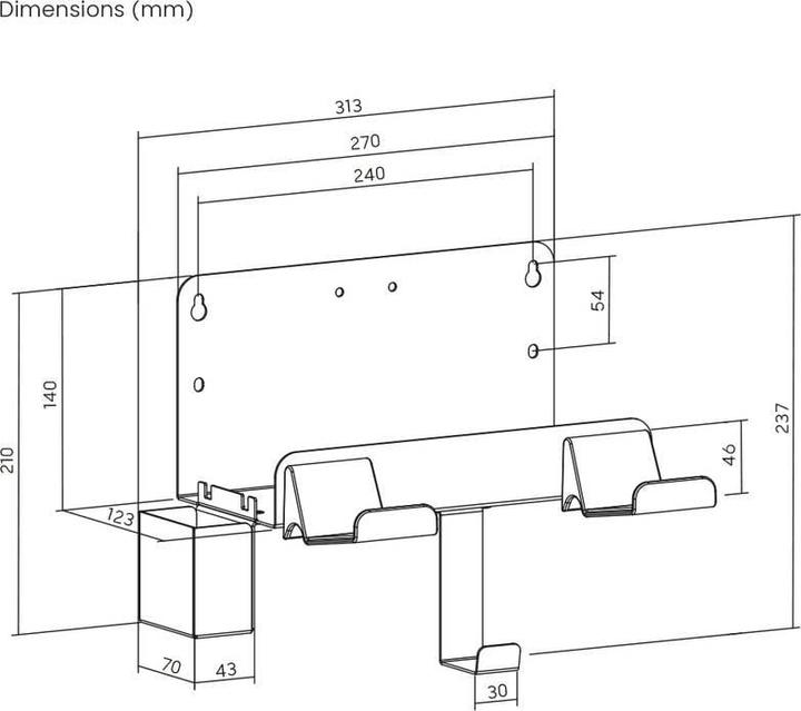 Actual product image myWall My Wall media player wall mount white (1 pcs., Wall installation, Not movable)