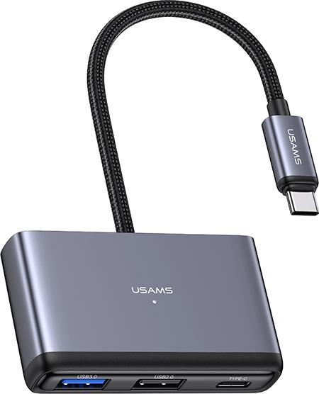 Usams US-SJ628 5in1 Multifunctional Type-C HUB Type-C*1+USB3.0*1+USB 2.0*1+TF*1+SD*1 (USB-C, 5 Ports)