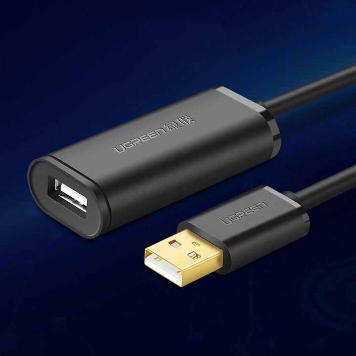 Produktbild Ugreen US121 USB 2.0 Extension Cable Active 5m - Black (5 m, USB 2.0)