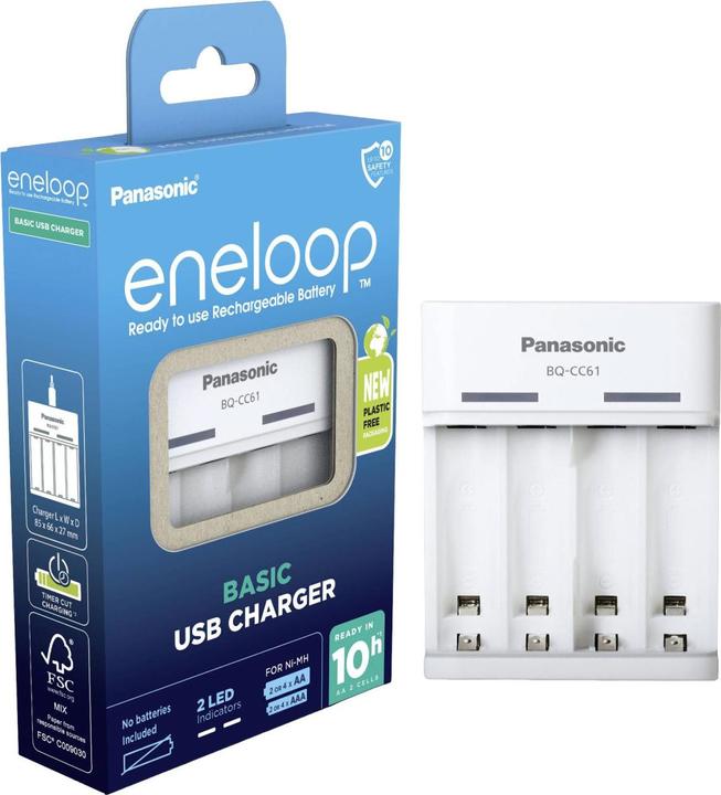 Produktbild Panasonic eneloop USB Charger BQ-CC61USB (1 Stk., AA, AAA, Ladegerät ohne Akku)