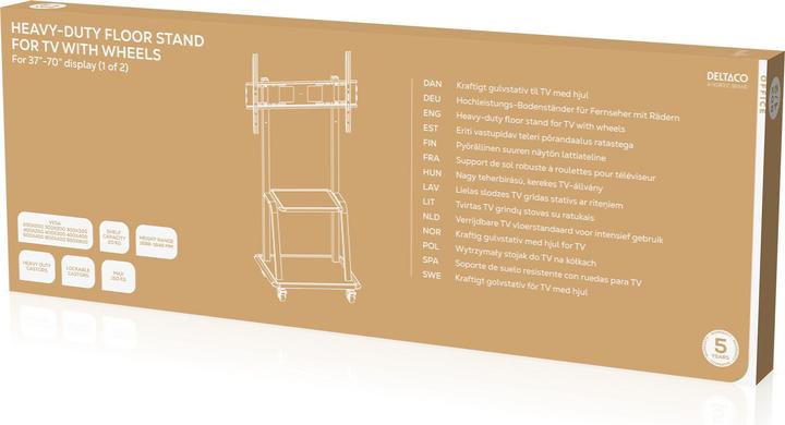 Actual product image Deltaco ARM-0453 monitor mount / stand (70") Screws Black (Ground, 70")