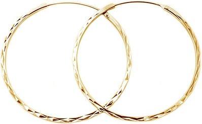 Beneto Fashion gold-plated round earrings made of silver AGUC2439 / SCS-GOLD - Diameter: 5 cm (L)