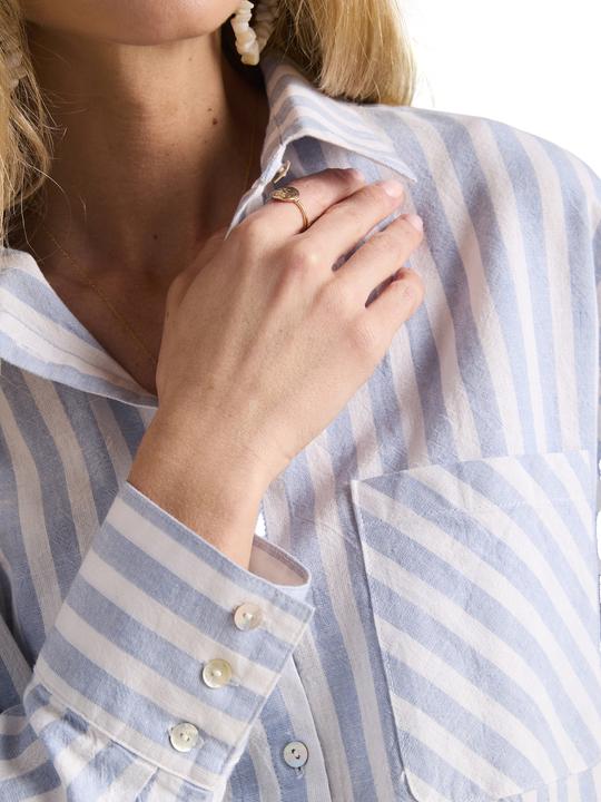 Envie de Fraise Gestreifte Bluse für Schwangerschaft und Stillzeit, Leinenmix