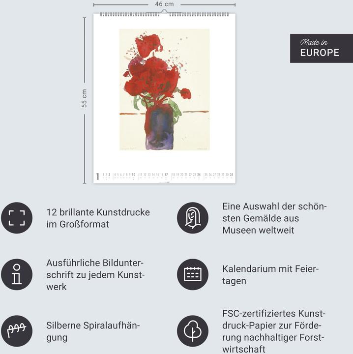 Produktbild Oskar Koller - Farben und Formen Kalender 2026 - Farben und Formen (46 x 55 cm, Deutsch)