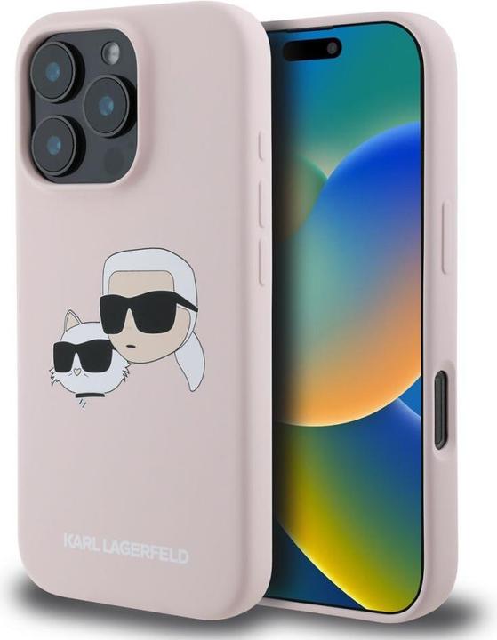 Immagine prodotto Karl Lagerfeld KLHMP16XSKCHPPLP iPhone 16 Pro Max różowy/rosa HC MagSafe Sil Stampa a doppia testa (Apple iPhone 16 Pro Max)