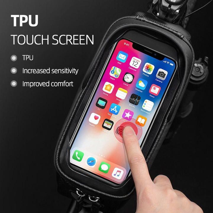Actual product image Rockbros B68-1 armoured bicycle bag for phone 1.5l - black (1.70 l, Luggage carrier bag)