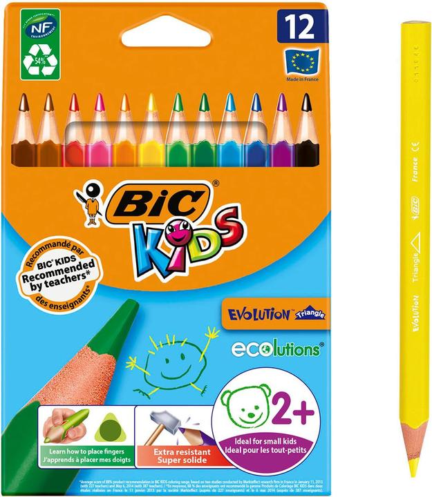 Actual product image Bic ECOlutions children evolution triangle (Multinational, 12 x)