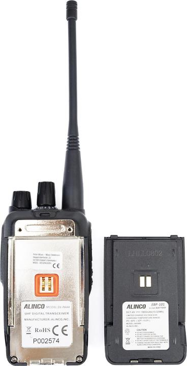 Produktbild Alinco Tragbares Radio PNI DJ-PAX4, PMR446, Dual Mode analog und digital, VOX, TOT, IP67, 1800-mAh-A