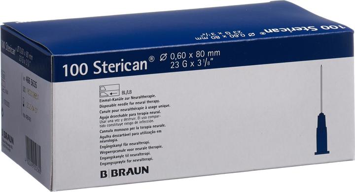 B.Braun Nadel 23G 0.60 x 80mm blau Luer, 100 Stück