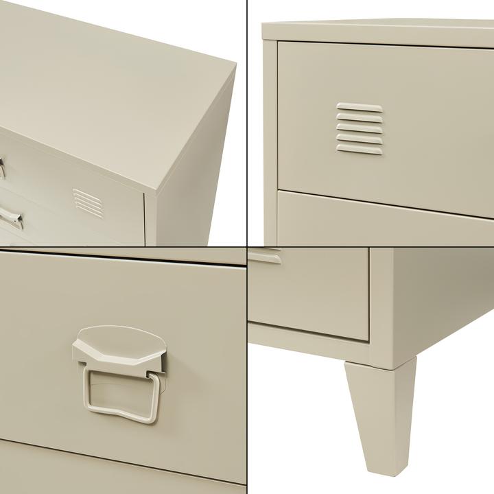 Produktbild En.Casa Metallschrank Hämeenlinna mit 4 Schubladen 80x40x92 cm Kamelfarben (80 x 40 x 92 cm)