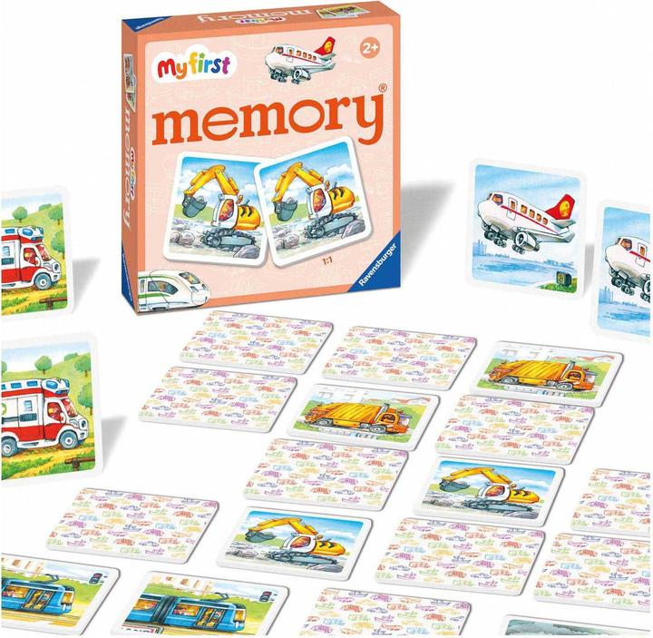 Actual product image Ravensburger My first memory - vehicles (German, Spanish, French, Dutch, Japanese, Italian, Icelandic, Portuguese, English)