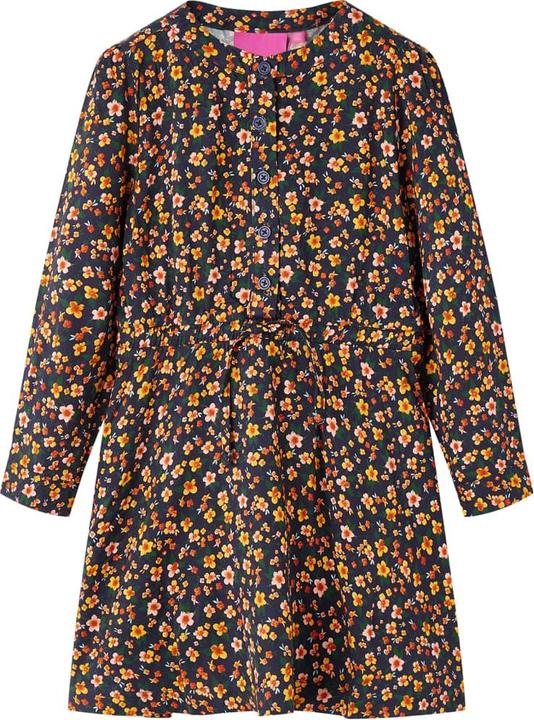 VidaXL Kinderkleid mit Langen Ärmeln Marineblau 92,Material: 100 (92)