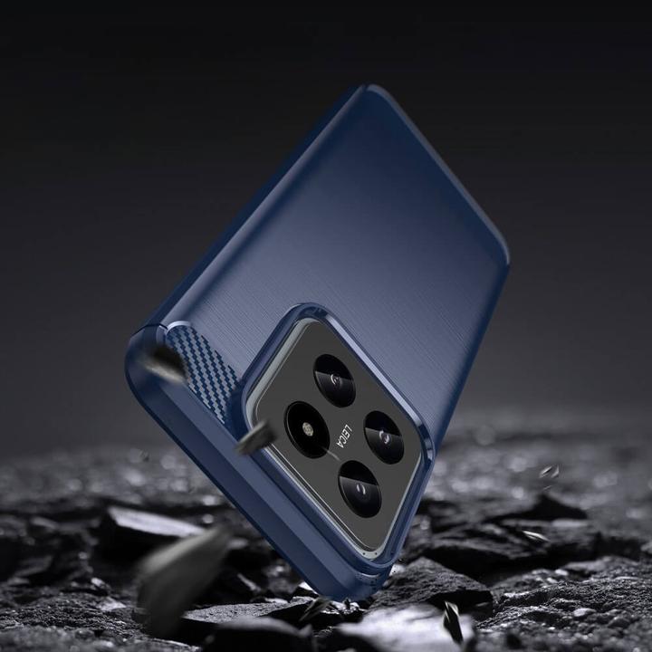 Produktbild Cover-Discount Xiaomi 14 - Metall Carbon Look Hülle blau (Xiaomi 14)
